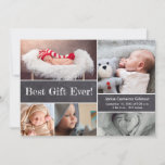 Best Gift Ever Chalkboard Photo Birth Notice Kaart<br><div class="desc">Deel het vreugdevolle nieuws van de aankomst van uw pasgeborene met deze charmante en aanpasbare geboortekaart. Ontworpen met een krijtbordthema, kunt u de kaart personaliseren met schattige foto's van uw baby. Leg de kostbare momenten van de vroege dagen van je kleintje vast en laat ze zien in deze speciale geboorte...</div>