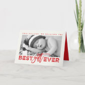 Best Gift Ever Grunge Typography New Baby Photo Feestdagen Kaart (Voorkant)