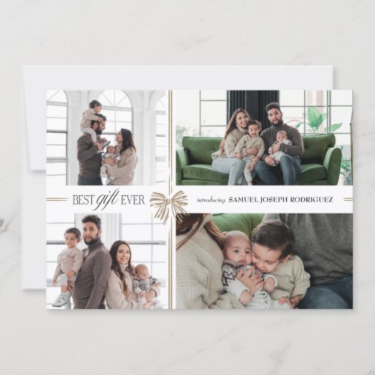 Best Gift Ever Holiday Birth Announcement Feestdagenkaart (Voorkant)