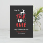 Best Gift Ever Holiday Pregncard Feestdagenkaart (Staand voorkant)