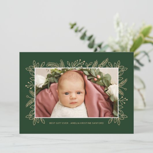 Best Gift Ever met Kerstmis, aankondiging groen (Staand voorkant)