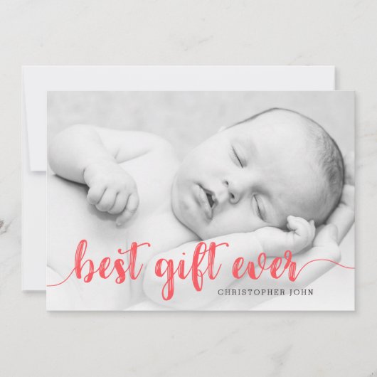 Best Gift Ever Newborn First Kerstfeest Full Foto Aankondiging (Voorkant)