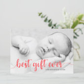 Best Gift Ever Newborn First Kerstfeest Full Foto Aankondiging (Staand voorkant)