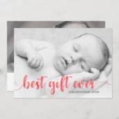 Best Gift Ever Newborn First Kerstfeest Full Foto Aankondiging (Voorkant / Achterkant)