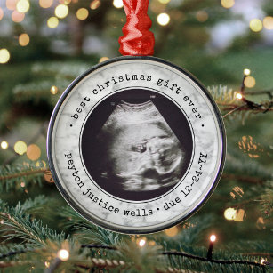 Best Gift Ever Ultrasound Baby Foto van Faux Marbl Metalen Ornament