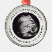 Best Gift Ever Ultrasound Baby Photo Simple Round Metalen Ornament (Voorkant)