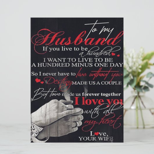 Best Gift For Husband | To My Husband Quotes Menu (Staand voorkant)