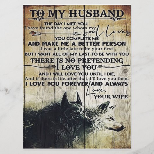 Best Gift For Husband | To My Husband Quotes Menu (Achterkant)