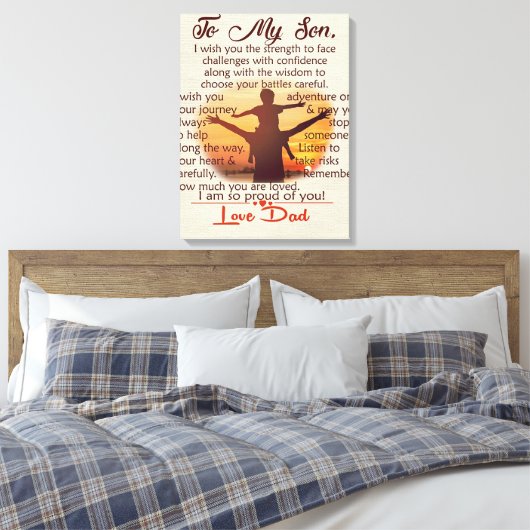 Best Gift For Son | To My Son Quotes Canvas Afdruk (Insitu (Slaapkamer))