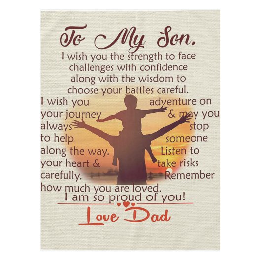Best Gift For Son | To My Son Quotes Tafelkleed (Voorkant)