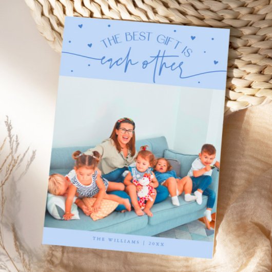 Best Gift Icy Blue Valentines Day Photo Feestdagenkaart