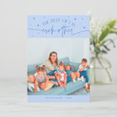 Best Gift Icy Blue Valentines Day Photo Feestdagenkaart (Staand voorkant)