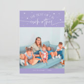 Best Gift Lilac Valentines Day Photo Feestdagenkaart (Staand voorkant)