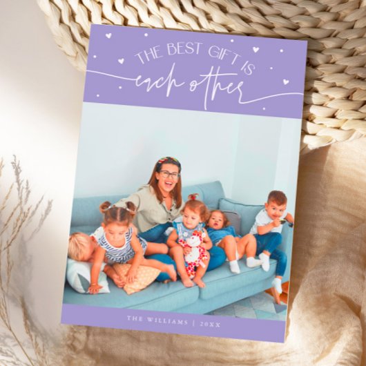 Best Gift Lilac Valentines Day Photo Feestdagenkaart