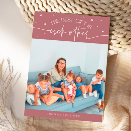 Best Gift Pink Valentines Day Photo Feestdagenkaart