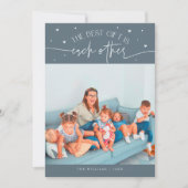 Best Gift Slate Blue Valentines Day Photo Feestdagenkaart (Voorkant)