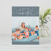 Best Gift Slate Blue Valentines Day Photo Feestdagenkaart (Staand voorkant)