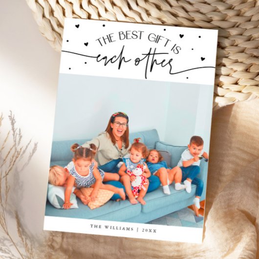 Best Gift White Valentines Day Photo Feestdagenkaart