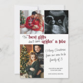 Best Gifts Family van 3 Foto met Kerstmis Zwangers Feestdagenkaart (Voorkant)