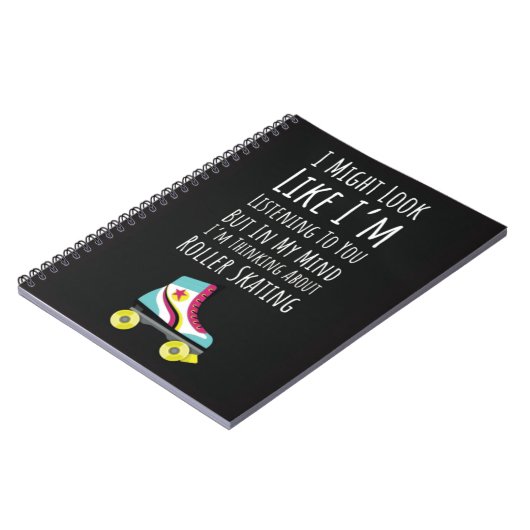 Best Gifts For Roller Skaters Typography Skating Notitieboek (Linkerzijde)