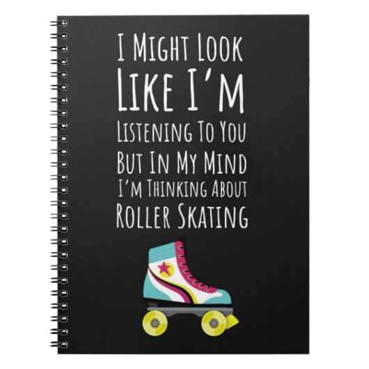 Best Gifts For Roller Skaters Typography Skating Notitieboek (Voorkant)