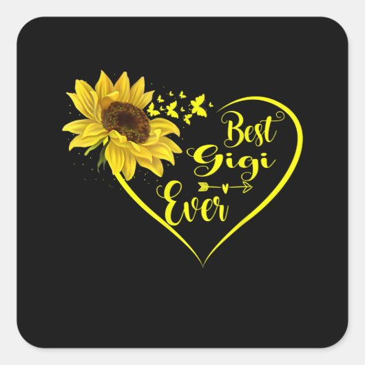 Best Gigi Ever Sunflower Gifts Vierkante Sticker (Voorkant)