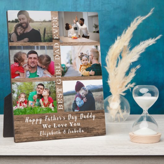Best Girl Pap Ever Vaderdag 6 foto collage Fotoplaat (Zijkant)