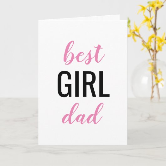 Best Girl Pap Vaderdag Kaart (Gele Bloem)