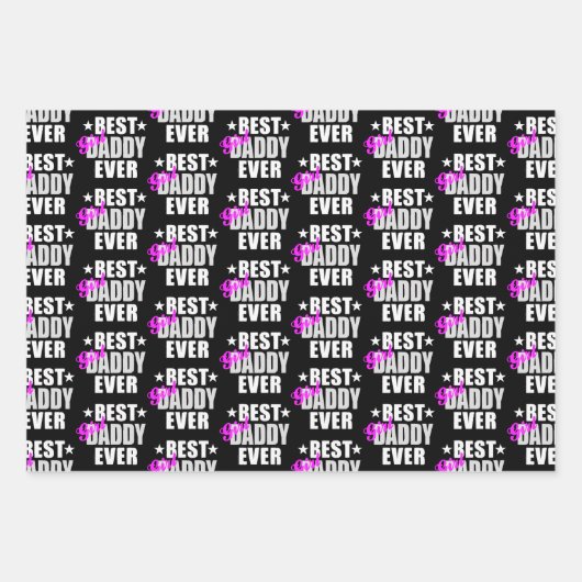 Best Girl Papa Ever Pattern Inpakpapier Vel (Voorkant 2)