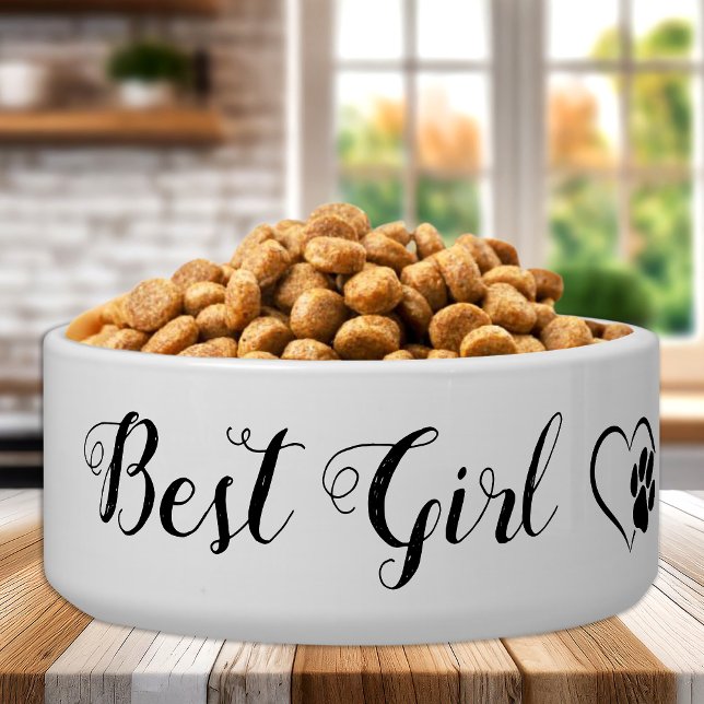 Best Girl Personalized Pet Wedding Dog Food Bowl Voerbakje (Creator heeft geüpload)