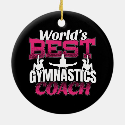 Best Girls Gymnastics Coach Keramisch Ornament (Achterkant)