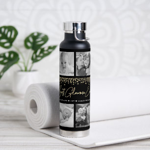 Best Glamma Ever 10 Photo Collage Gold Glitter Waterfles