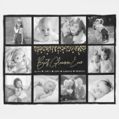 Best Glamma Ever Gold Glitter 10 Photo Collage Fleece Deken (Voorkant (Horizontaal))