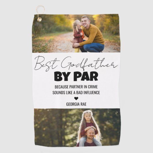 Best Godfather By Par Custom Photo Golf Towel Golfhanddoek (Voorkant)