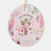 Best GODMOTHER POEM - Floral Cross Keramisch Ornament (Links)