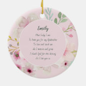 Best GODMOTHER POEM - Floral Cross Keramisch Ornament (Achterkant)