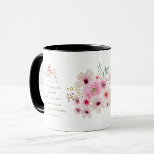Best GODMOTHER POEM, Floral-gepersonaliseerd Koffiemok (Voorkant links)