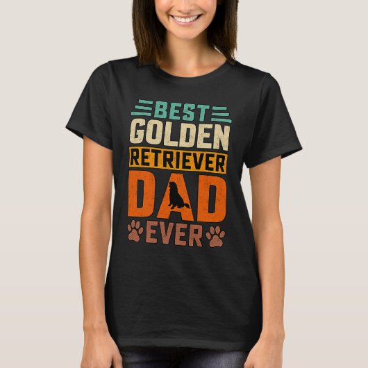 Best Golden Retriever Dad ever Dog  Saying T-shirt (Voorkant)