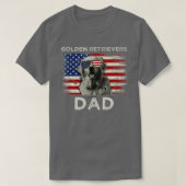 Best Golden Retrievers Dad over American Flag 4th T-shirt (Design voorkant)