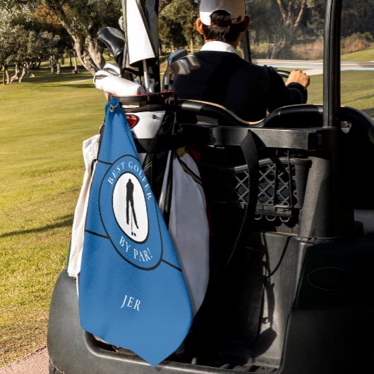 Best Golfer door Par Monogram Sport Mannen Blue Bl Golfhanddoek