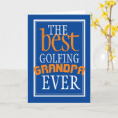 Best Golfing Grandpa Ever Blue Birthday Kaart (Gele Bloem)