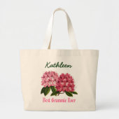Best Grammie Ever Custom Name Rhododendron Grote Tote Bag (Voorkant)