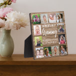 Best Grammy 12 Photo Collage Grandchildren Fotoplaat<br><div class="desc">Creëer uw eigen fotocollage met 12 favoriete afbeeldingen op een houtextuurachtergrond. Personaliseer met foto's van kleinkinderen. Maakt een schat aan cadeau voor oma voor verjaardag,  moederdag,  grootouderdag,  enz.</div>