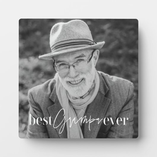 Best Grampa Ever Moderne Simple Elegant Photo Fotoplaat (Voorkant)
