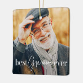 Best Grampa Ever Moderne Simple Elegant Photo Keramisch Ornament (Links)