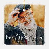 Best Grampa Ever Moderne Simple Elegant Photo Keramisch Ornament (Achterkant)