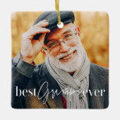 Best Grampa Ever Moderne Simple Elegant Photo Keramisch Ornament (Voorkant)