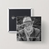 Best Grampa Ever Moderne Simple Elegant Photo Vierkante Button 5,1 Cm (Voorkant /achterkant)
