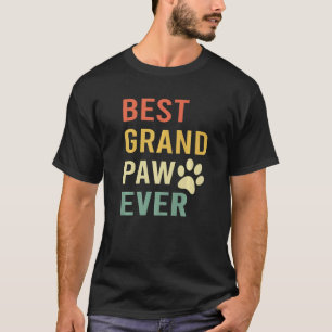 Best Grand Paw Ever Retro Dog Dad Grandfather T-shirt