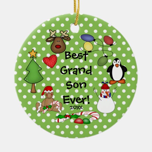 Best Grand Son Ever kerstversiering Keramisch Ornament (Voorkant)